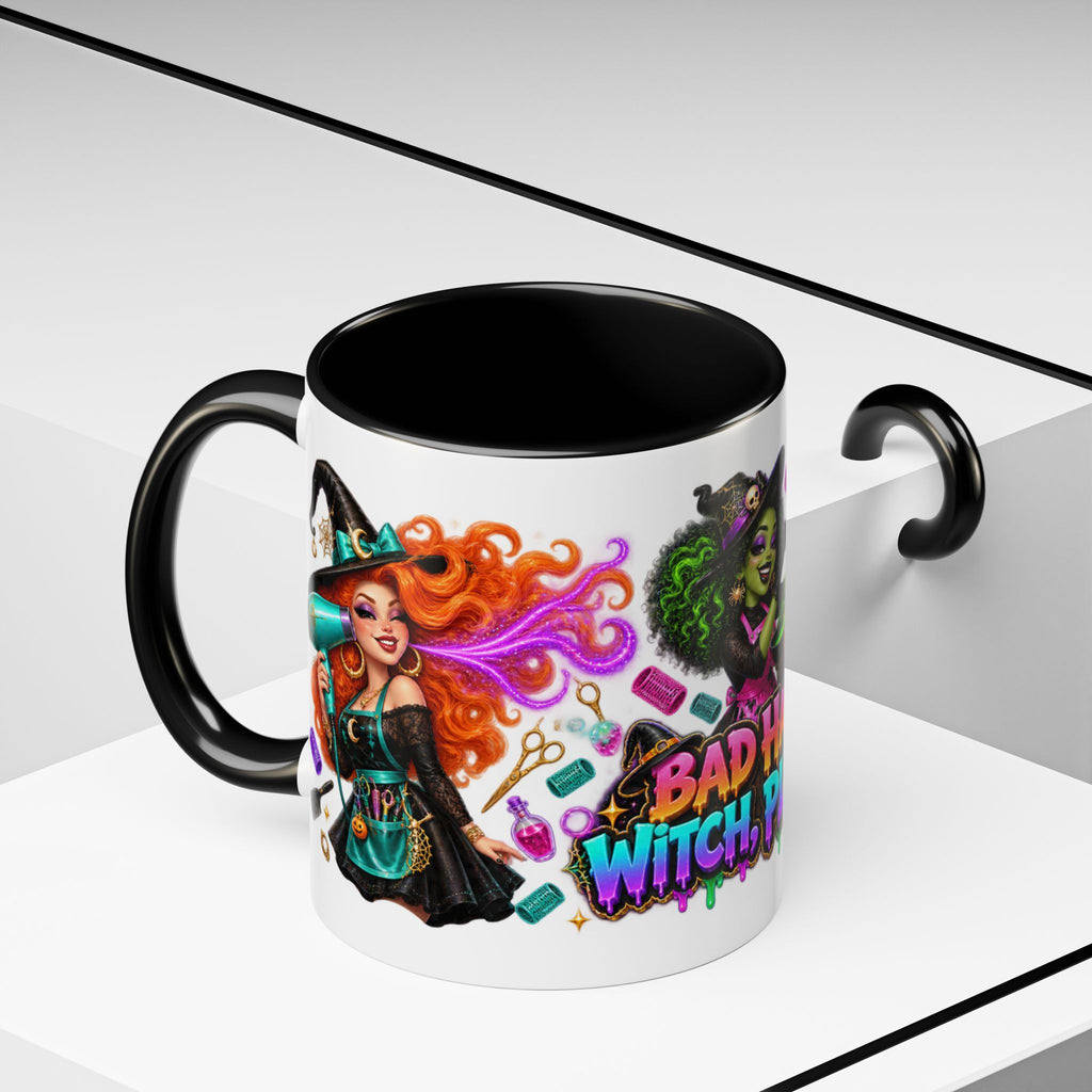 Bad Hair Witch Please Halloween Hairstylist White Mug