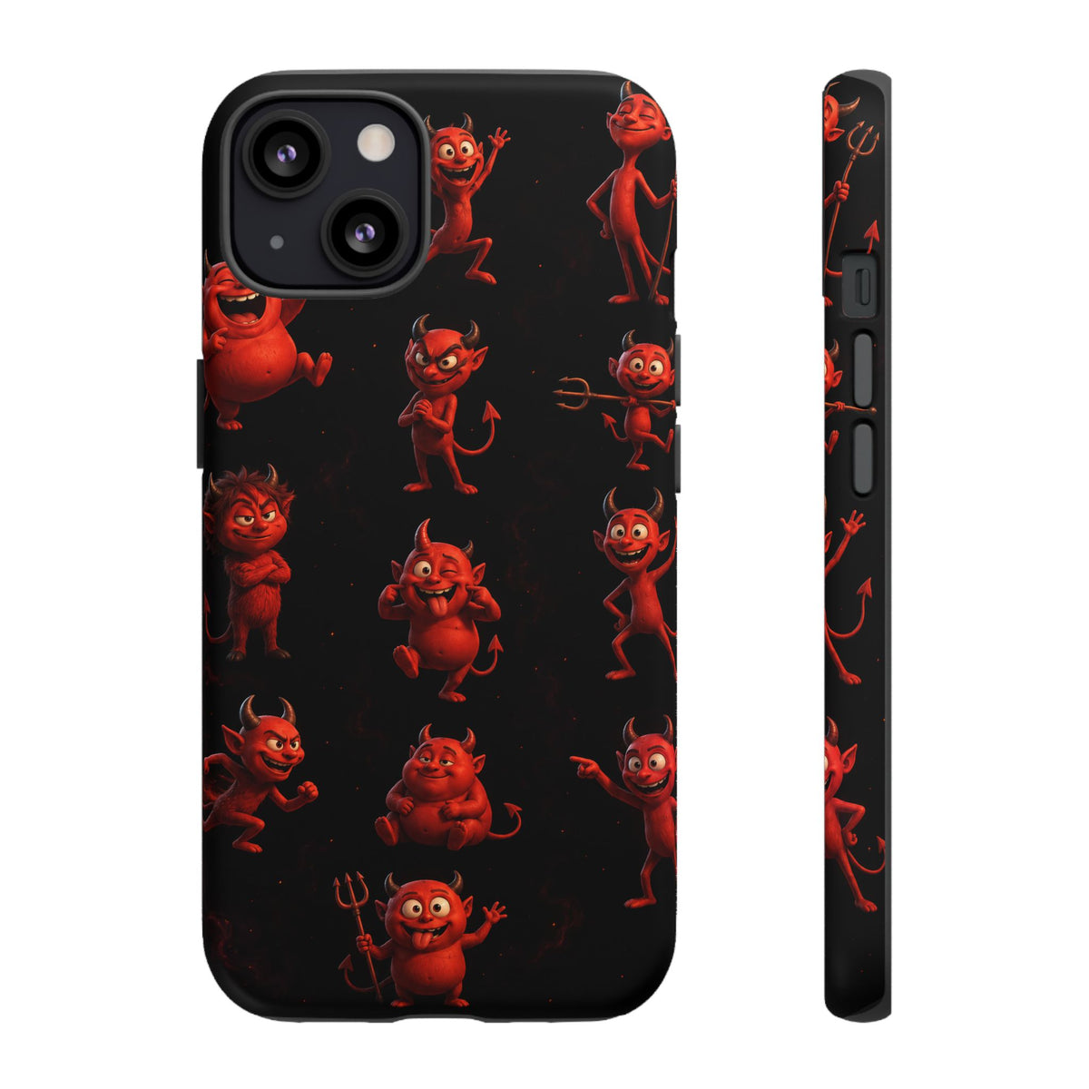 Devil Doodles Phone Case — Cute Red Demon Pattern Tough Case