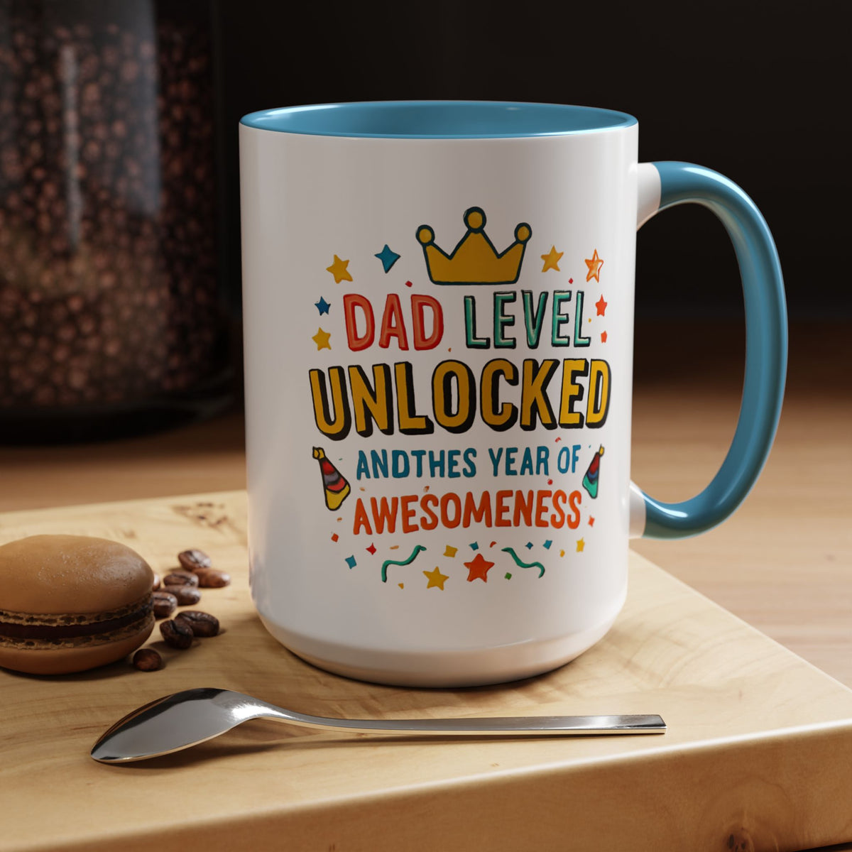 Dad Level Unlocked Coffee Mug – Funny Father’s Day 11/15oz Accent Mug