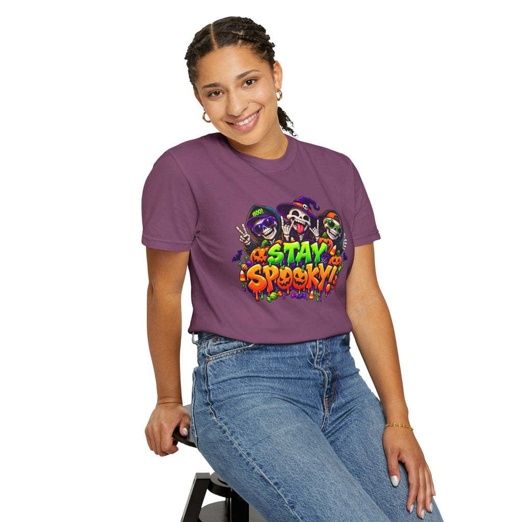 Stay Spooky Halloween T-Shirt – Funny Skeleton Crew Colorful Graphic Tee