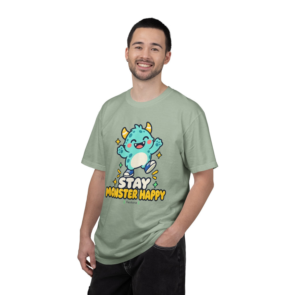 Stay Monster Happy – Cute Monster Graphic T-Shirt