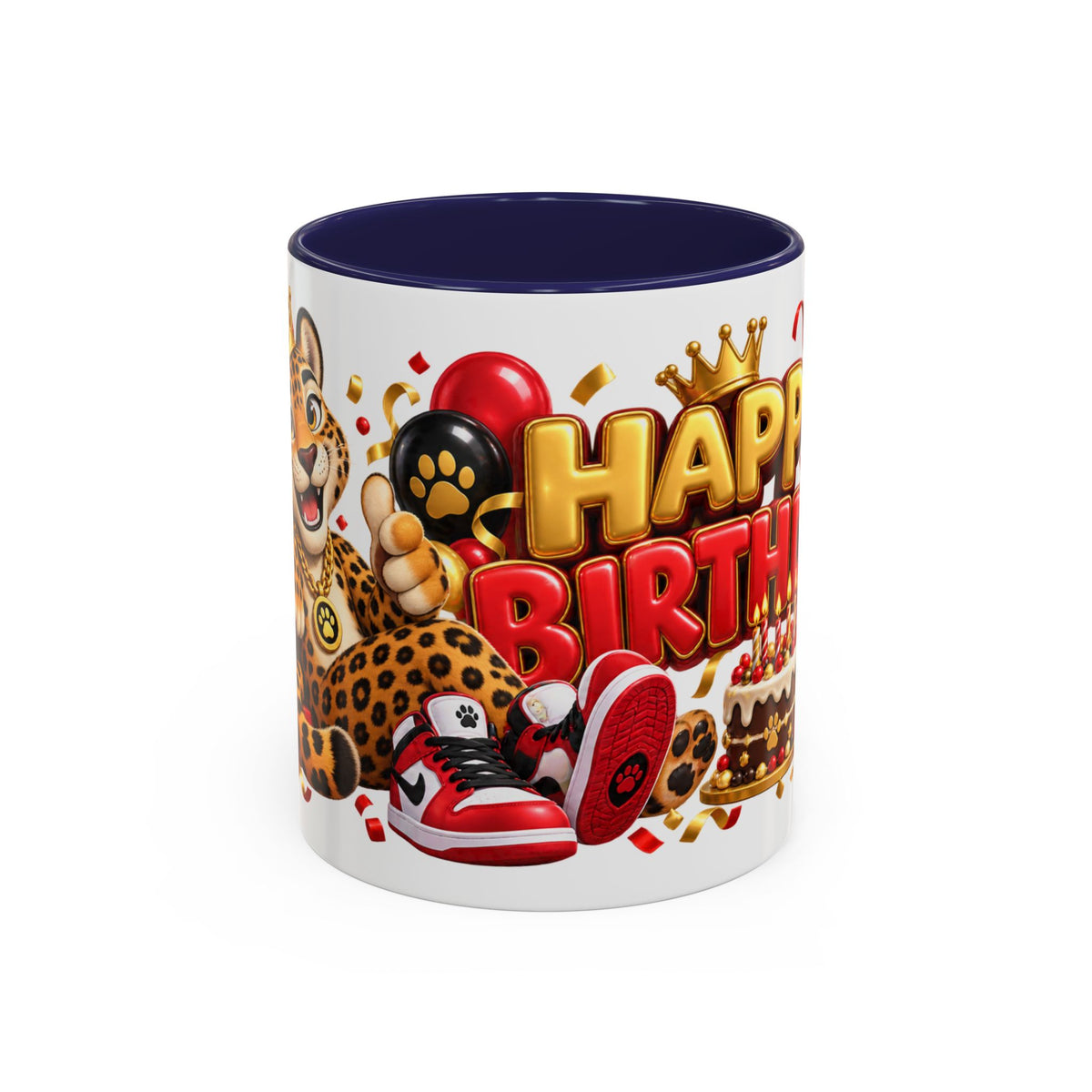 Title: Happy Birthday Jaguar Mug – Colorful 3D Birthday Gift – White Coffee Mug