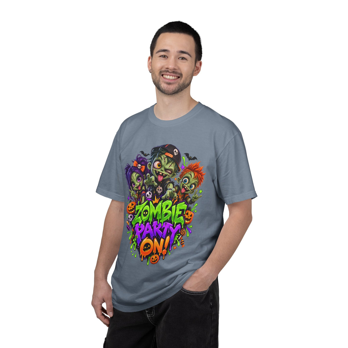 Zombie Party On! – Halloween Zombie Crew Graphic T-Shirt