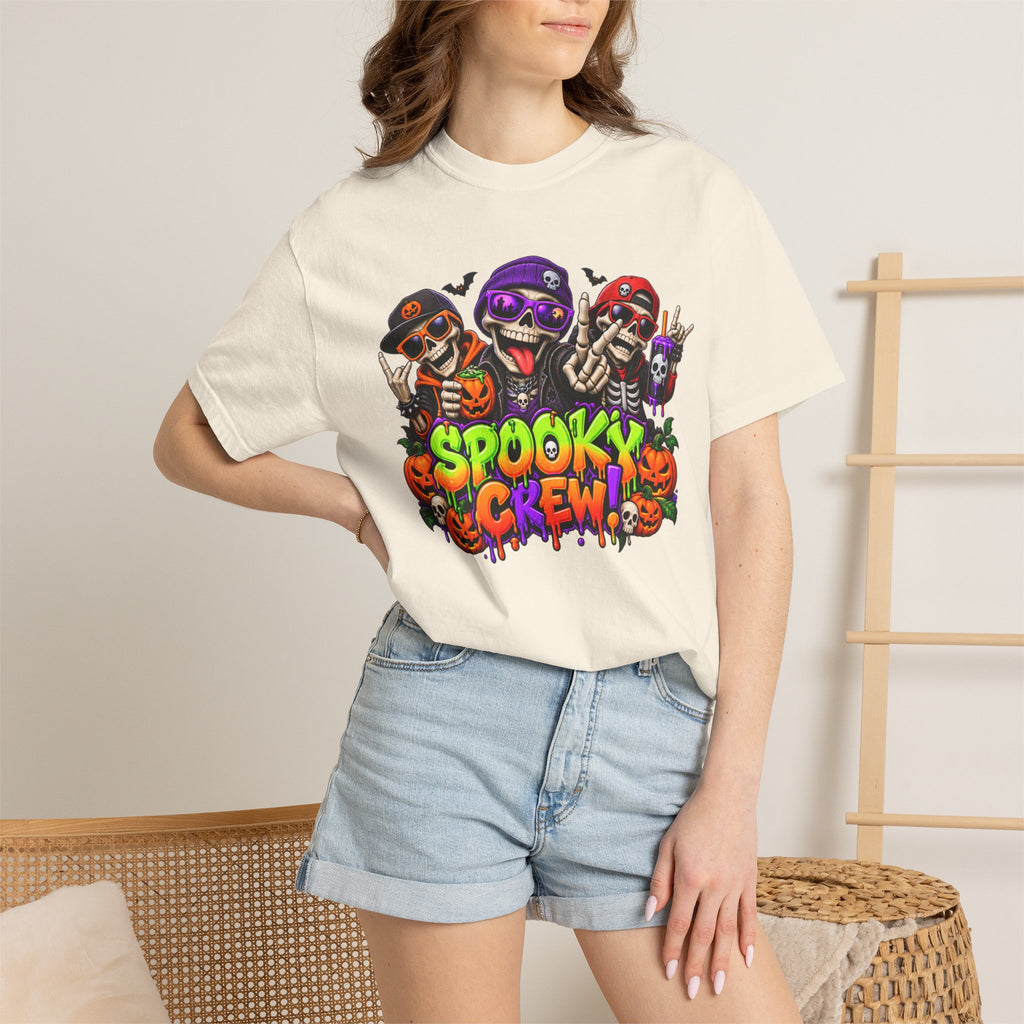 Spooky Crew Halloween T-Shirt – Funny Skeleton Graphic Tee