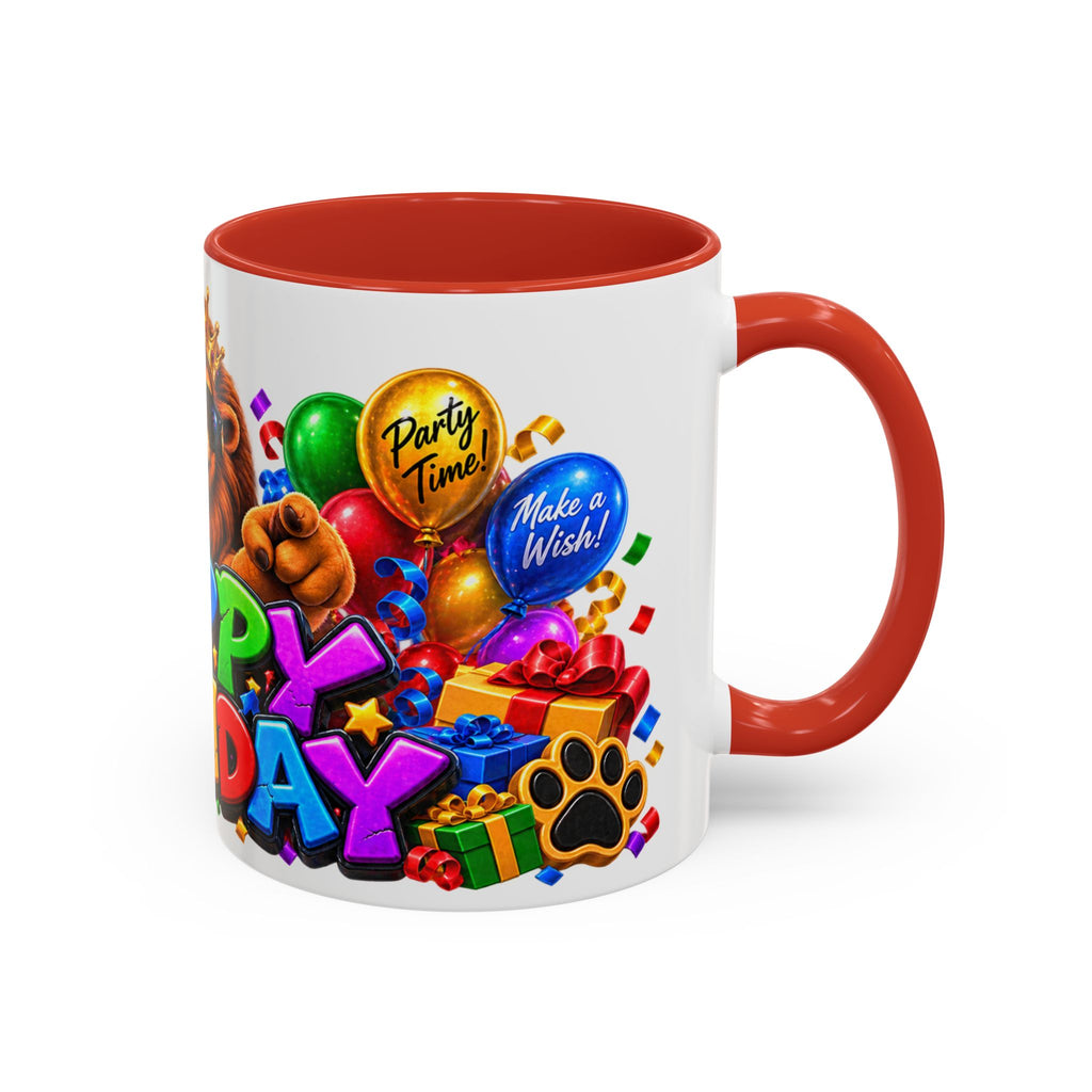 Lion Happy Birthday Mug – Colorful 3D King Celebration Design