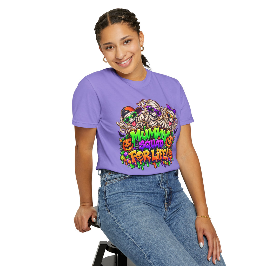 Mummy Squad For Life Halloween T-Shirt – Funny Colorful Mummy Graphic Tee