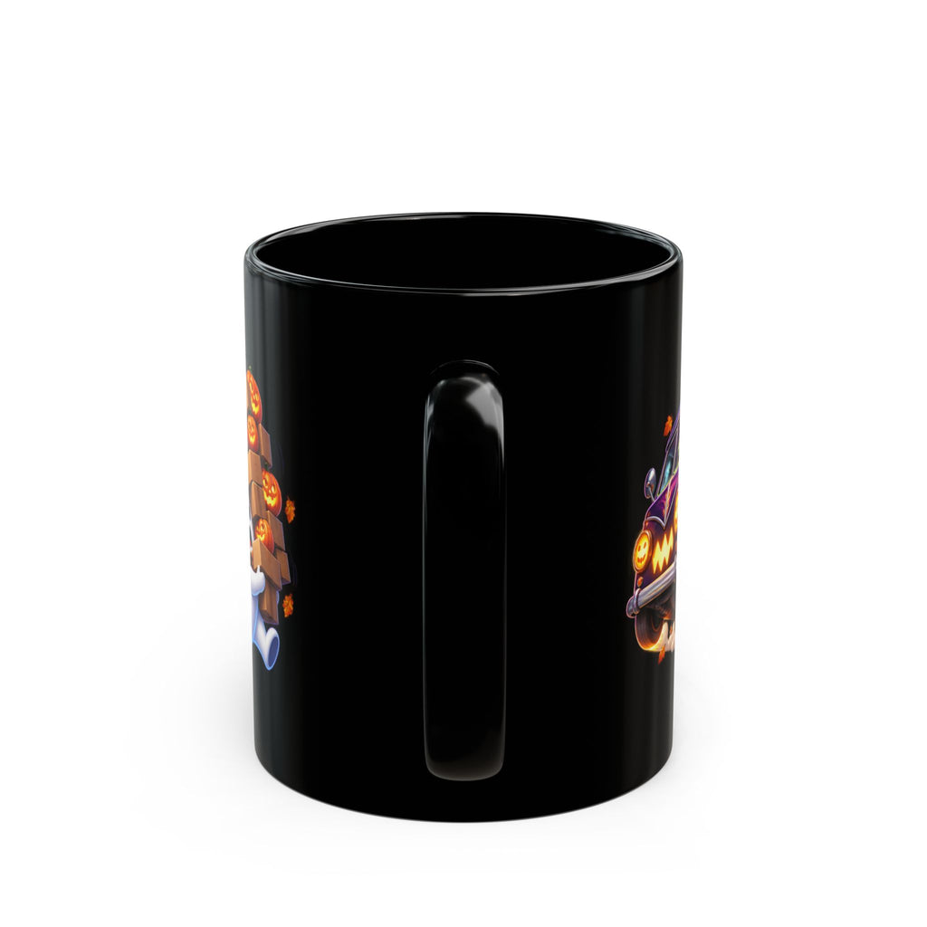 Delivering the Boos Ghost Delivery Halloween Black Mug