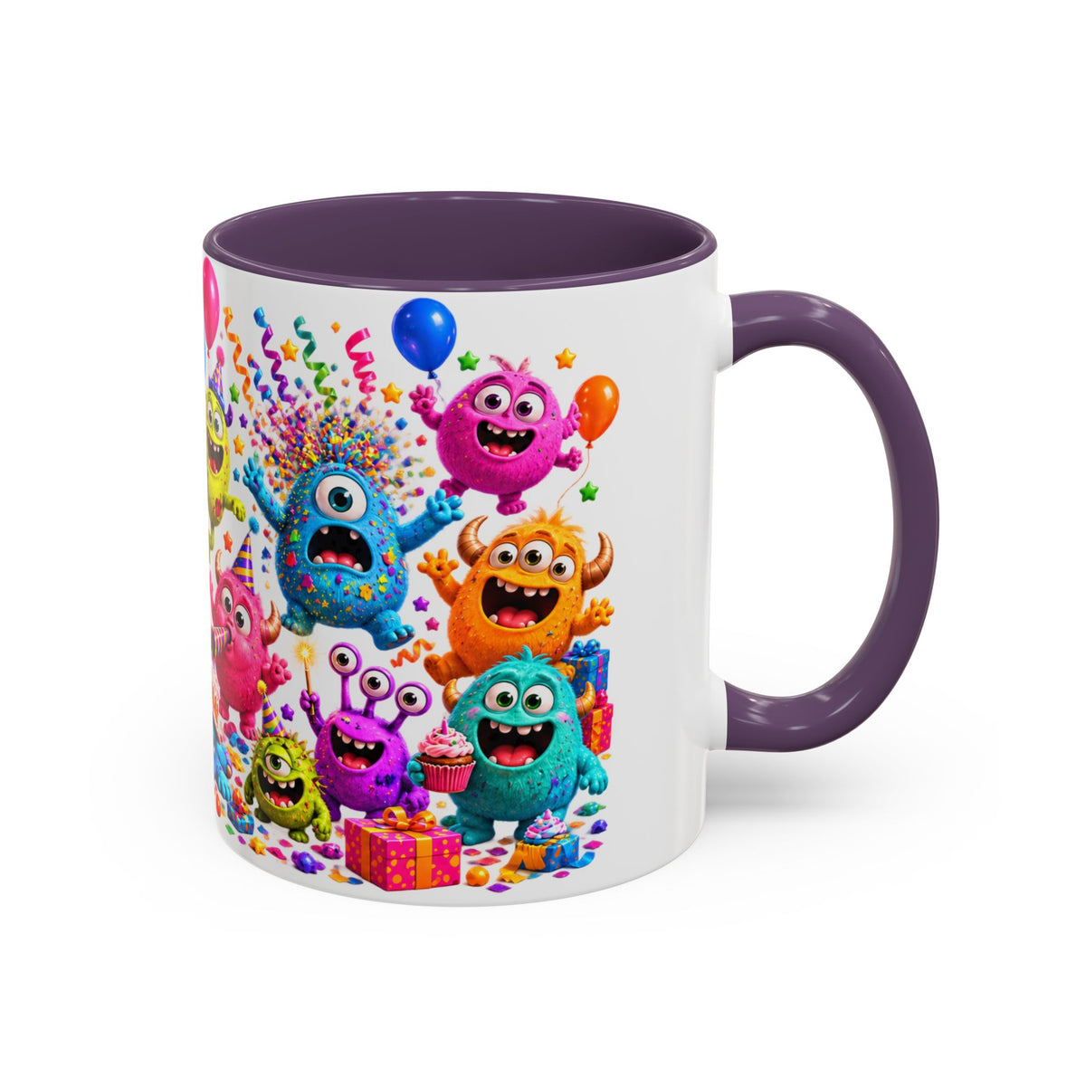 Birthday Mode On Monsters Coffee Mug — Colorful Party Coffee Cup (11/15oz)