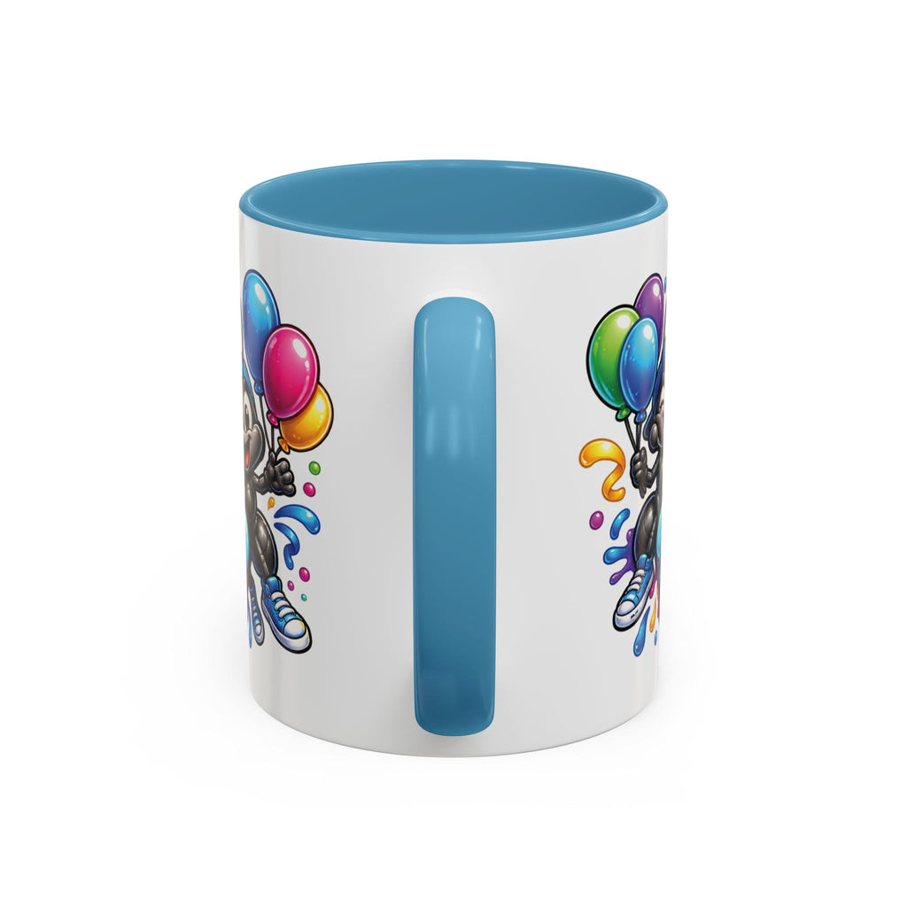 Happy Birthday Cartoon Mug – Graffiti Ants, Birthday Cake, Balloons & Confetti Coffee Cup