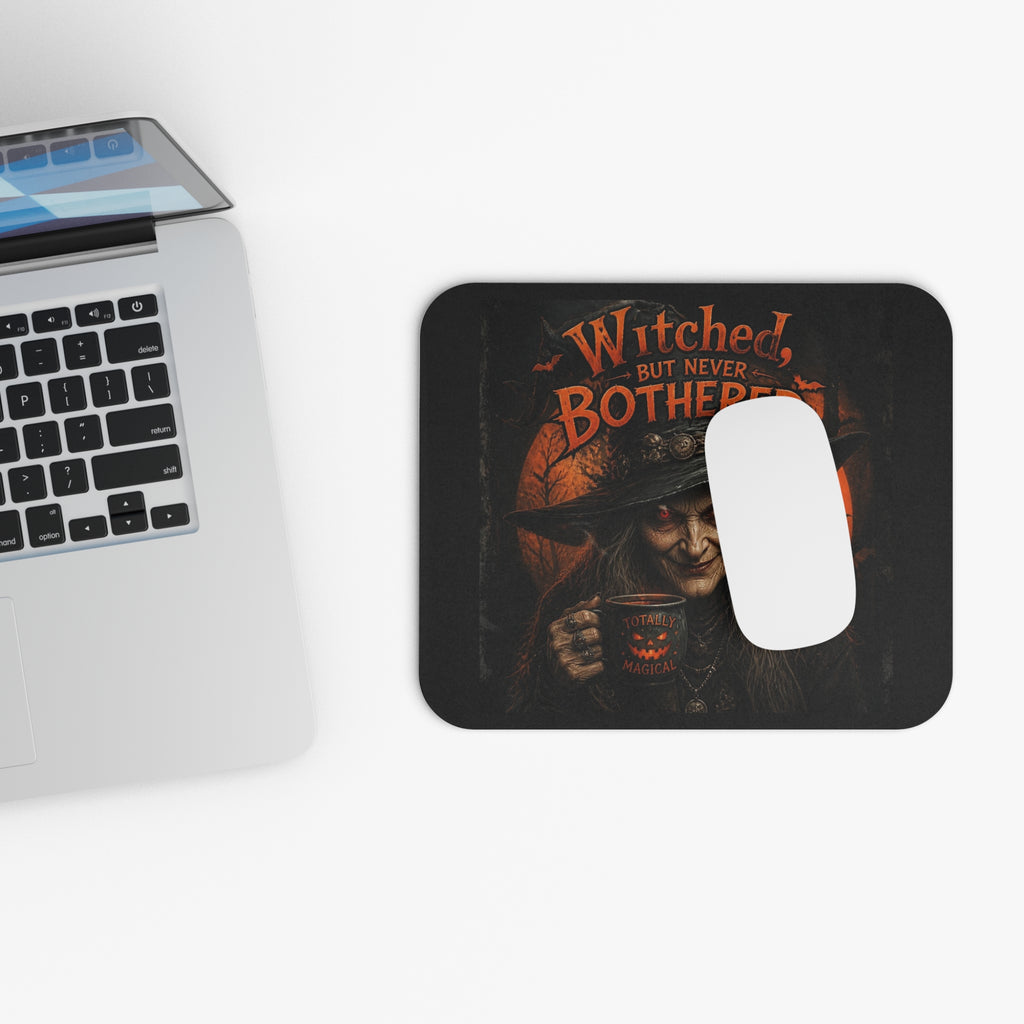 Witched But Never Bothered Witch Mouse Pad — Halloween Office Desk Mat