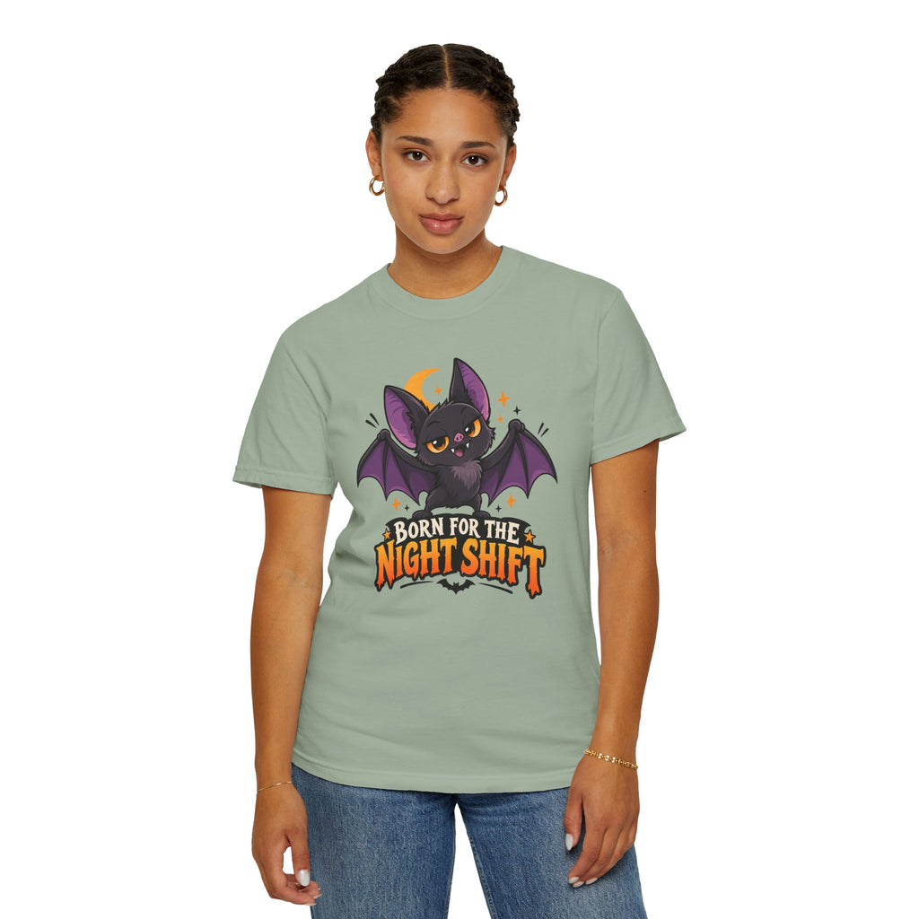 Born for the Night Shift – Cute Halloween Bat T-Shirt