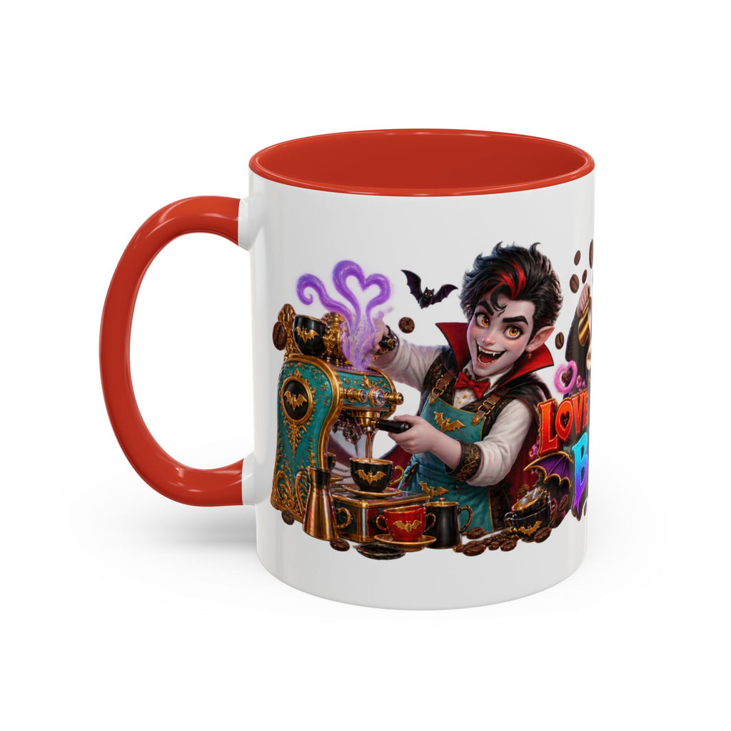 Love at First Bite Vampire Barista Halloween White Mug