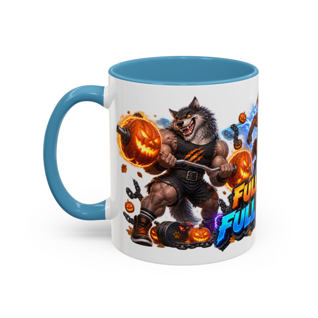 Full Moon Full Power Werewolf Gym Halloween White Mug