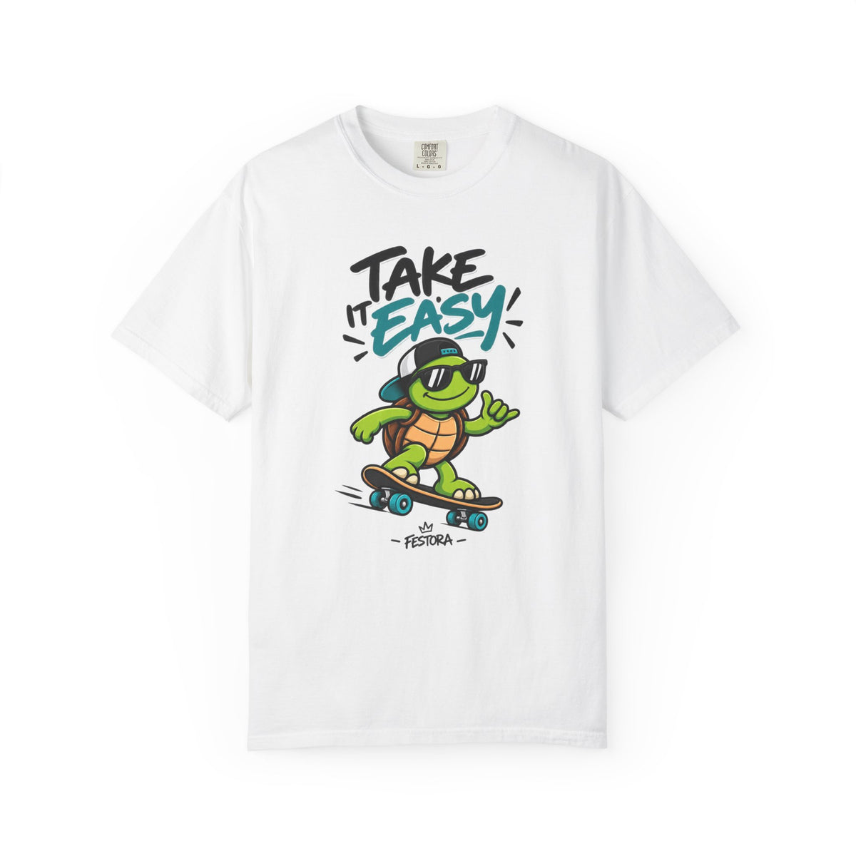 Take It Easy Skate Turtle Graphic T-Shirt | Festora Everyday