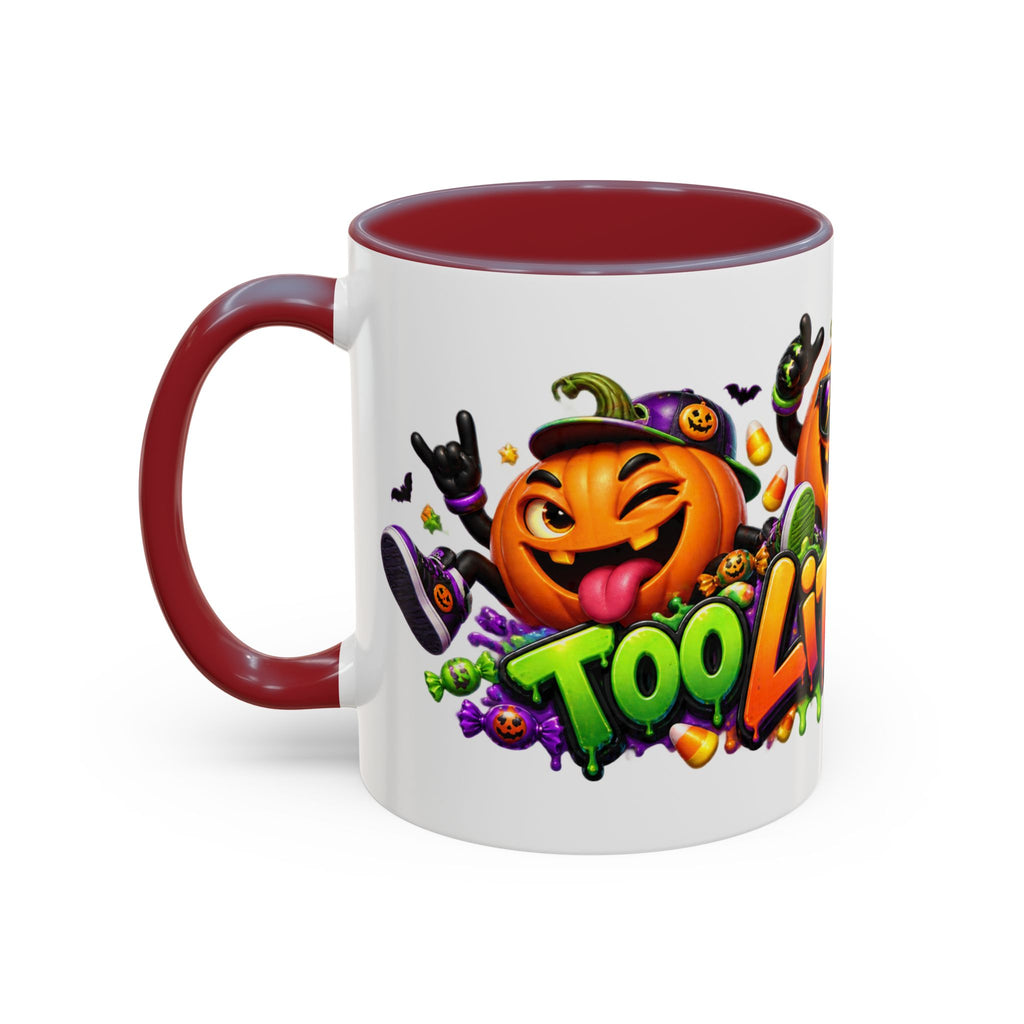 Too Lit to Quit Halloween Pumpkin Party White Mug