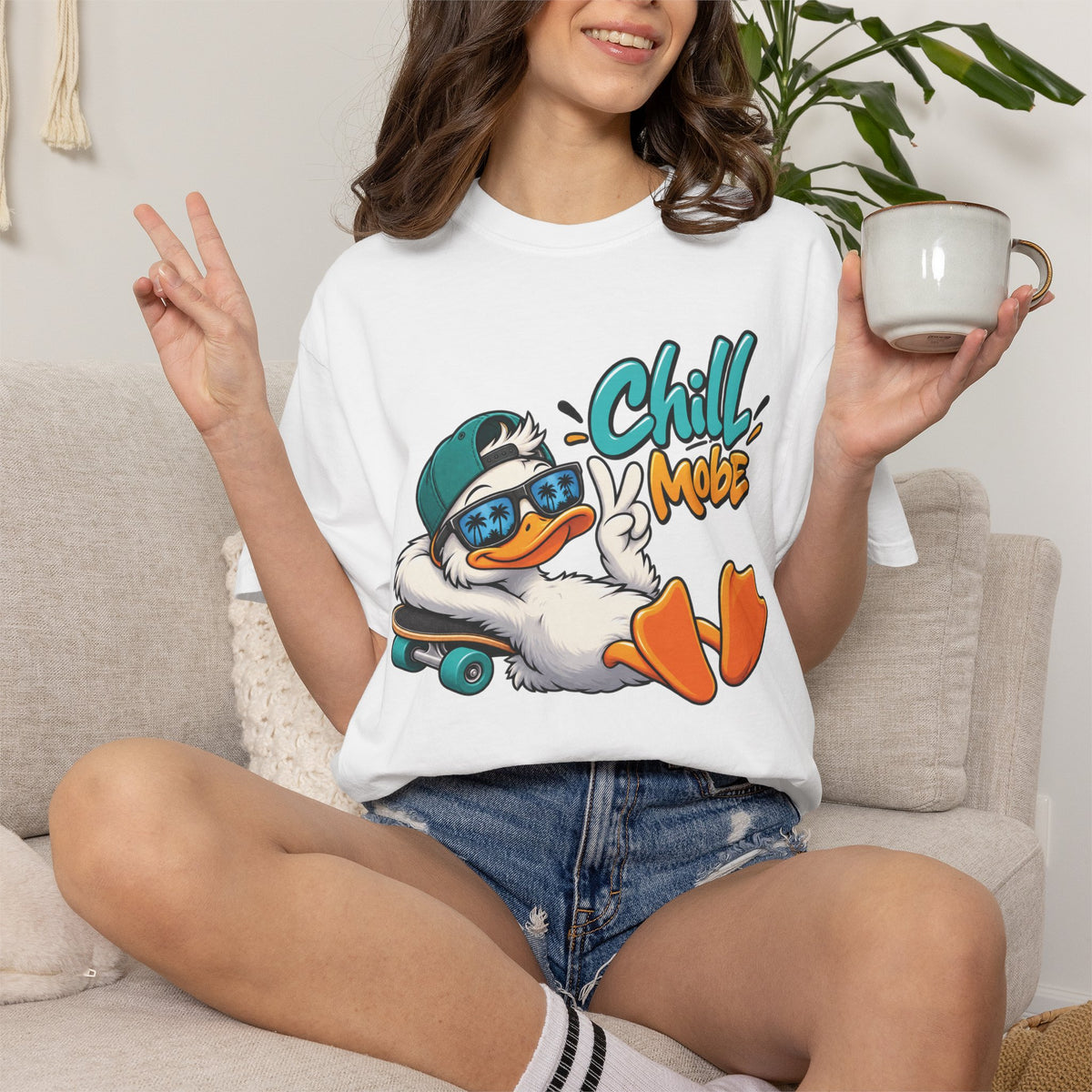 Chill Mode Duck Graphic T-Shirt | Festora Everyday