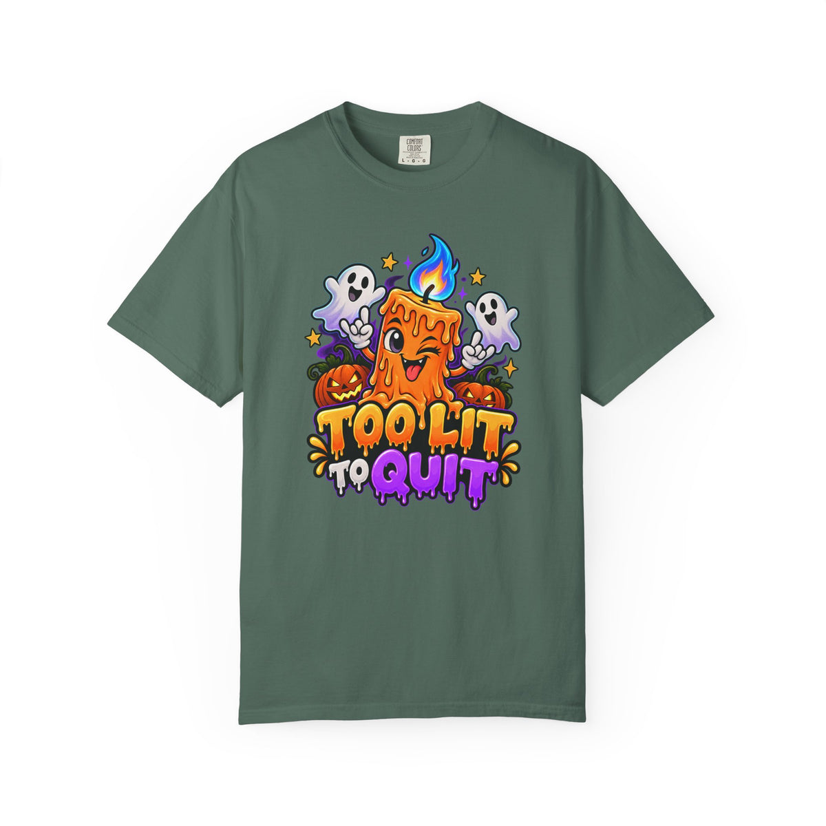 Too Lit to Quit – Funny Halloween Candle T-Shirt