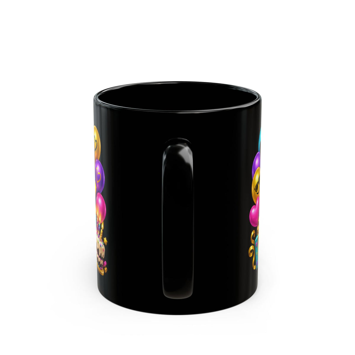 Kickin’ It Birthday Style Donkey Black Mug – Funny Happy Birthday Party Cup, Colorful Festive Gift