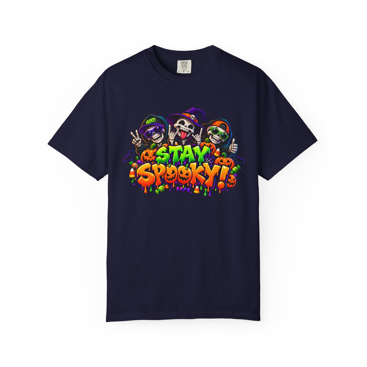 Stay Spooky Halloween T-Shirt – Funny Skeleton Crew Colorful Graphic Tee