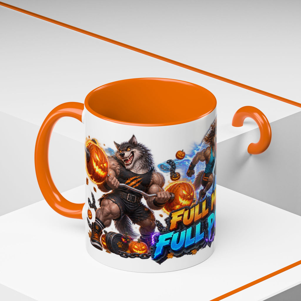 Full Moon Full Power Werewolf Gym Halloween White Mug