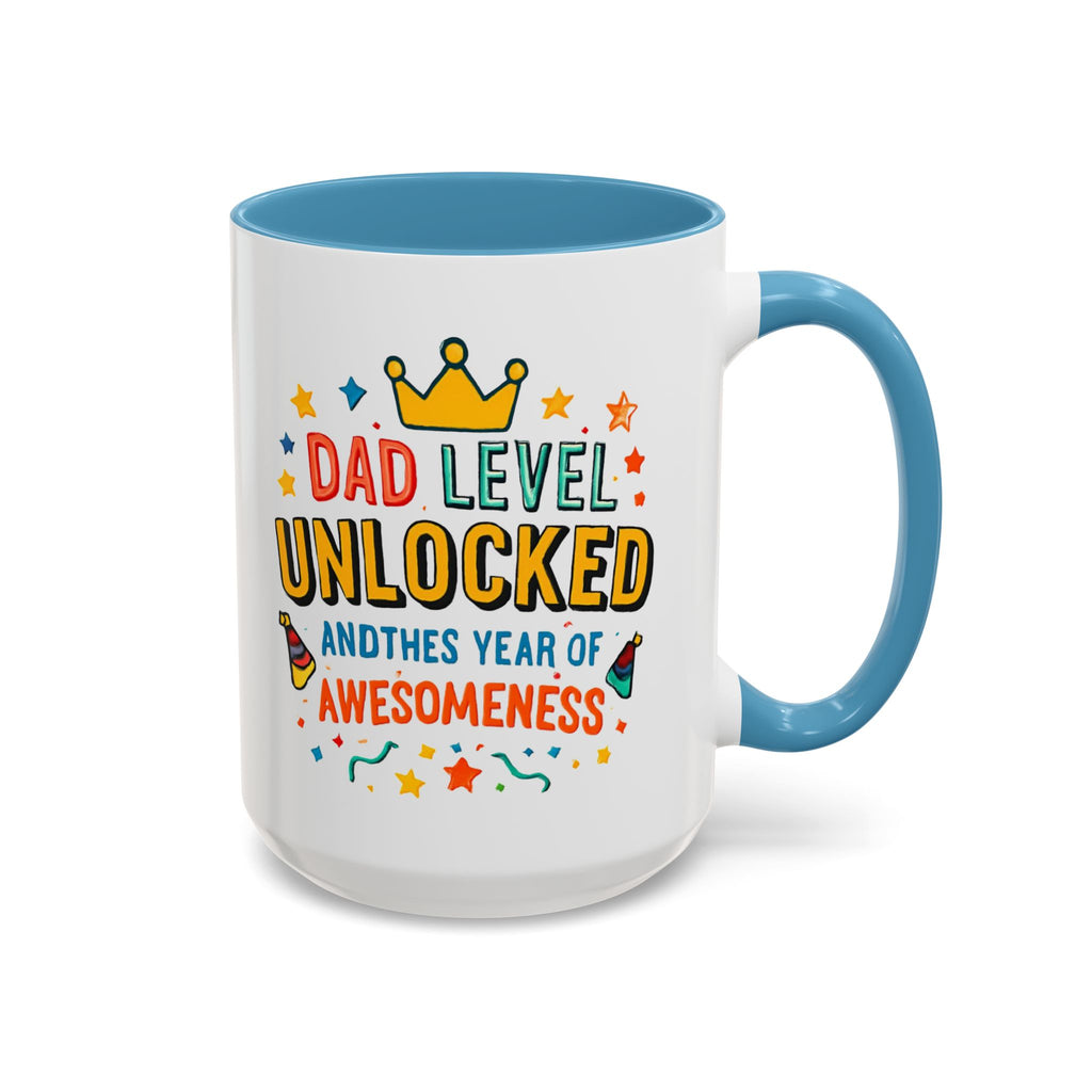 Dad Level Unlocked Coffee Mug – Funny Father’s Day 11/15oz Accent Mug