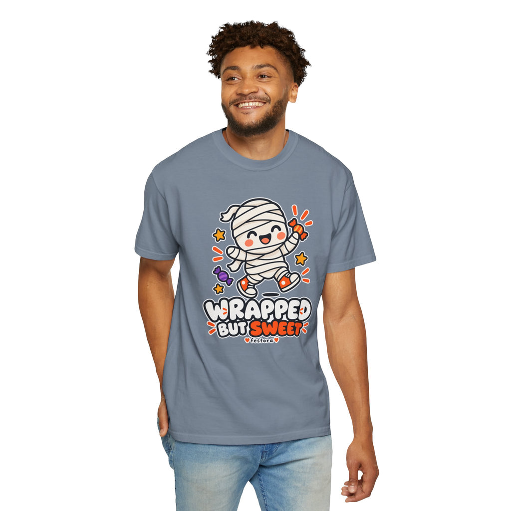 Wrapped but Sweet Halloween T-Shirt | Cute Mummy Graphic Tee