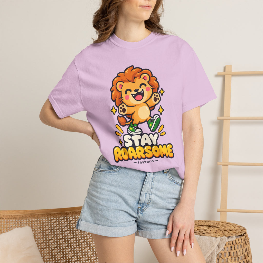 Stay Roarsome – Cute Happy Lion Graphic T-Shirt