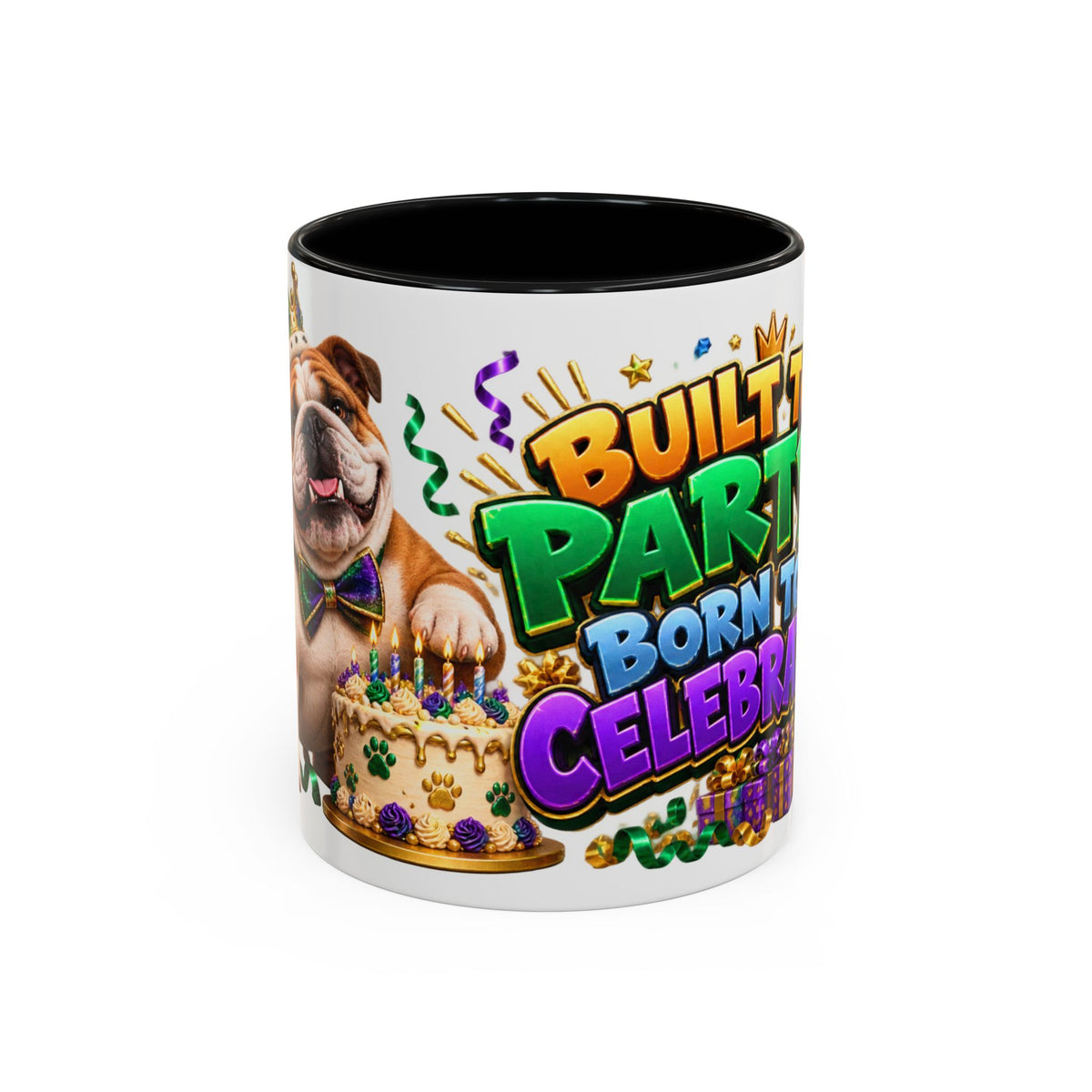 Built to Party English Bulldog Birthday White Mug