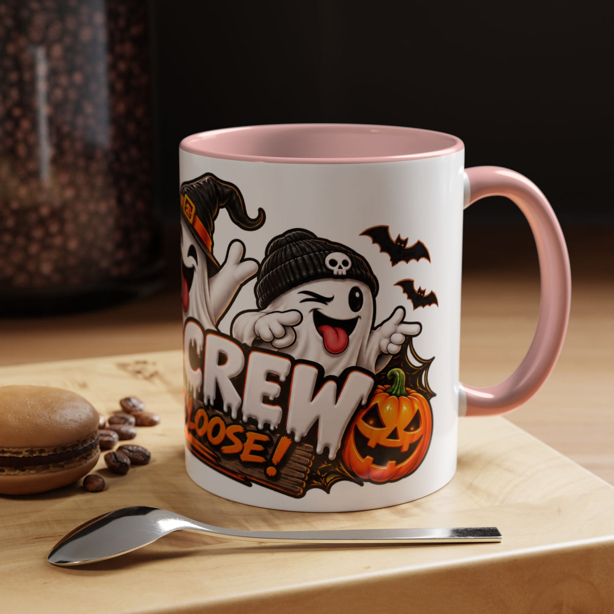 Boo Crew on the Loose Halloween White Mug – Funny Ghosts & Pumpkins