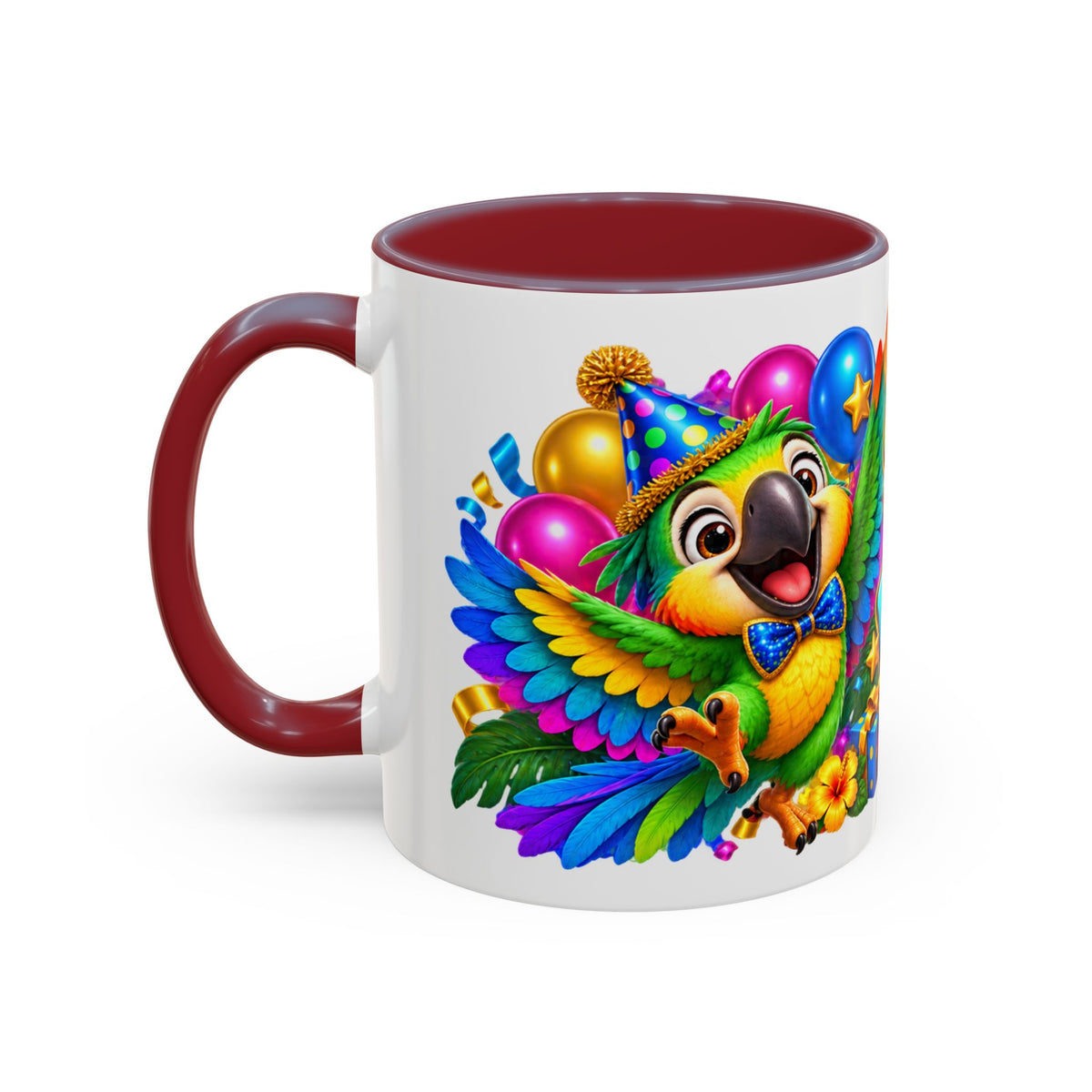 Squawk! It’s Your Birthday White Mug – Cute Parrot Birthday Cup, Colorful Tropical Party Gift
