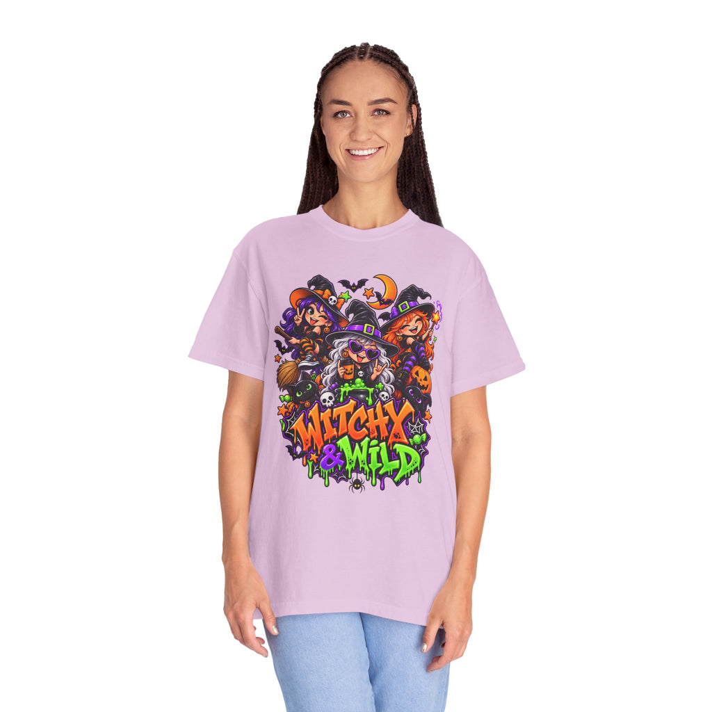 Witchy & Wild – Halloween Witch Crew Graphic T-Shirt