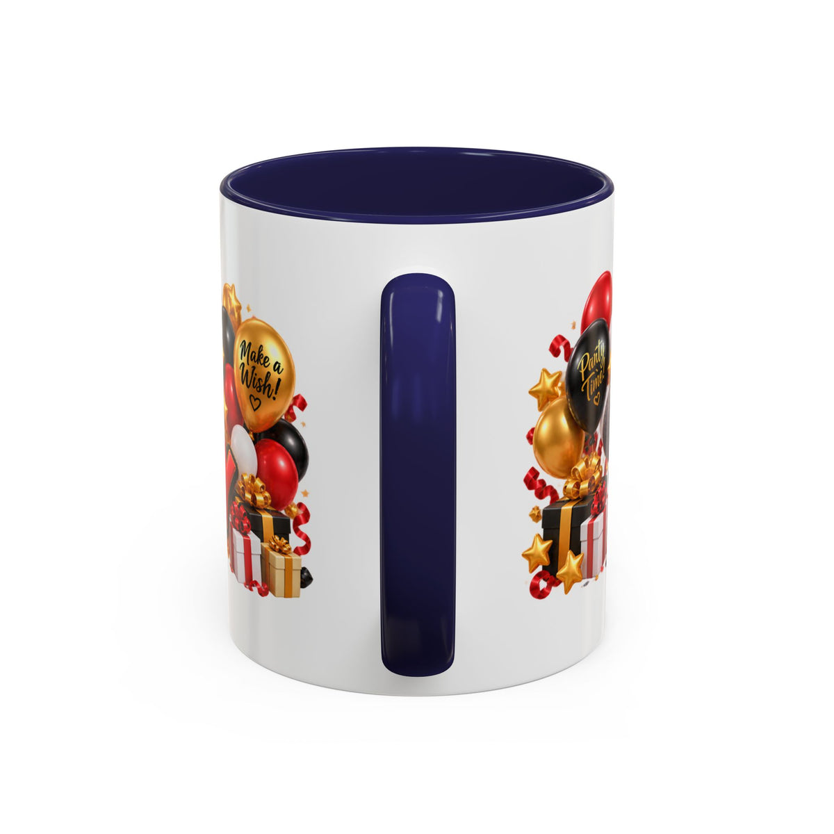 Happy Birthday Rhino Mug – Colorful 3D Birthday Gift – White Coffee Mug