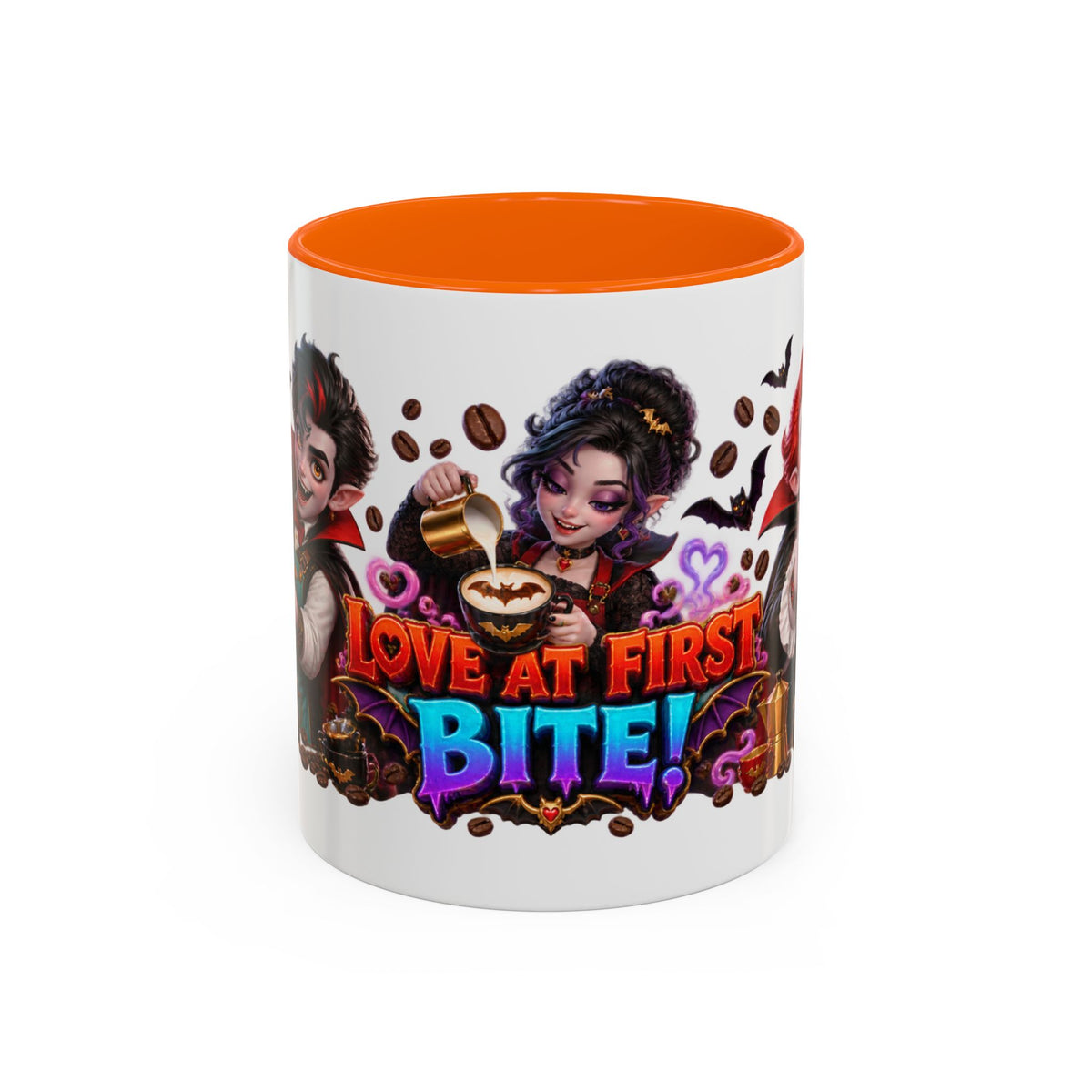 Love at First Bite Vampire Barista Halloween White Mug
