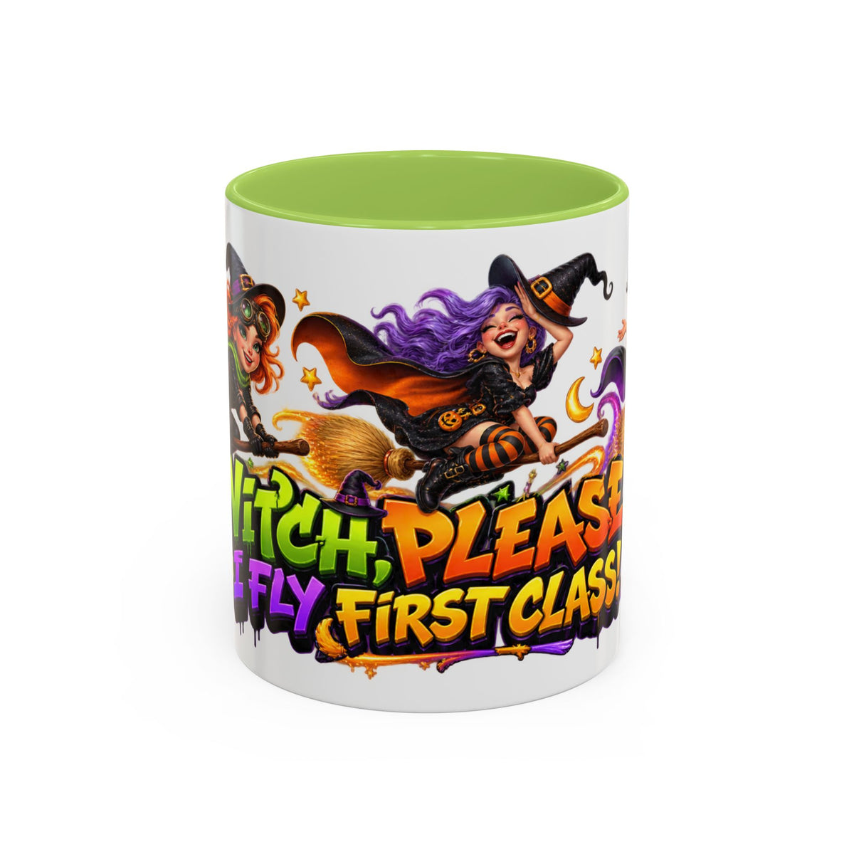 Witch Please I Fly First Class Halloween White Mug