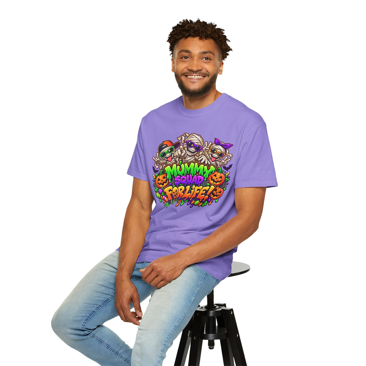 Mummy Squad For Life Halloween T-Shirt – Funny Colorful Mummy Graphic Tee