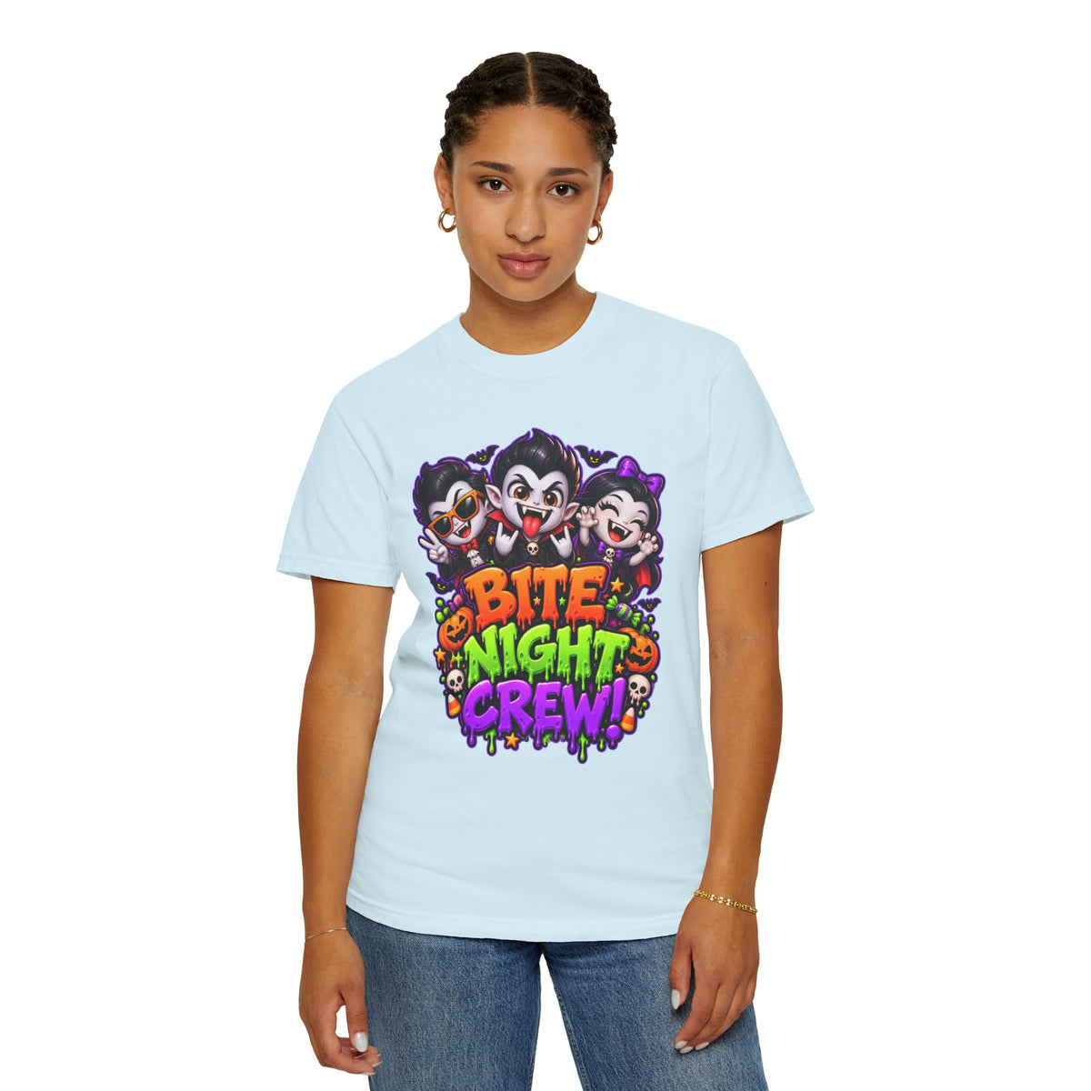 Bite Night Crew Halloween T-Shirt – Funny Vampire Graphic Tee