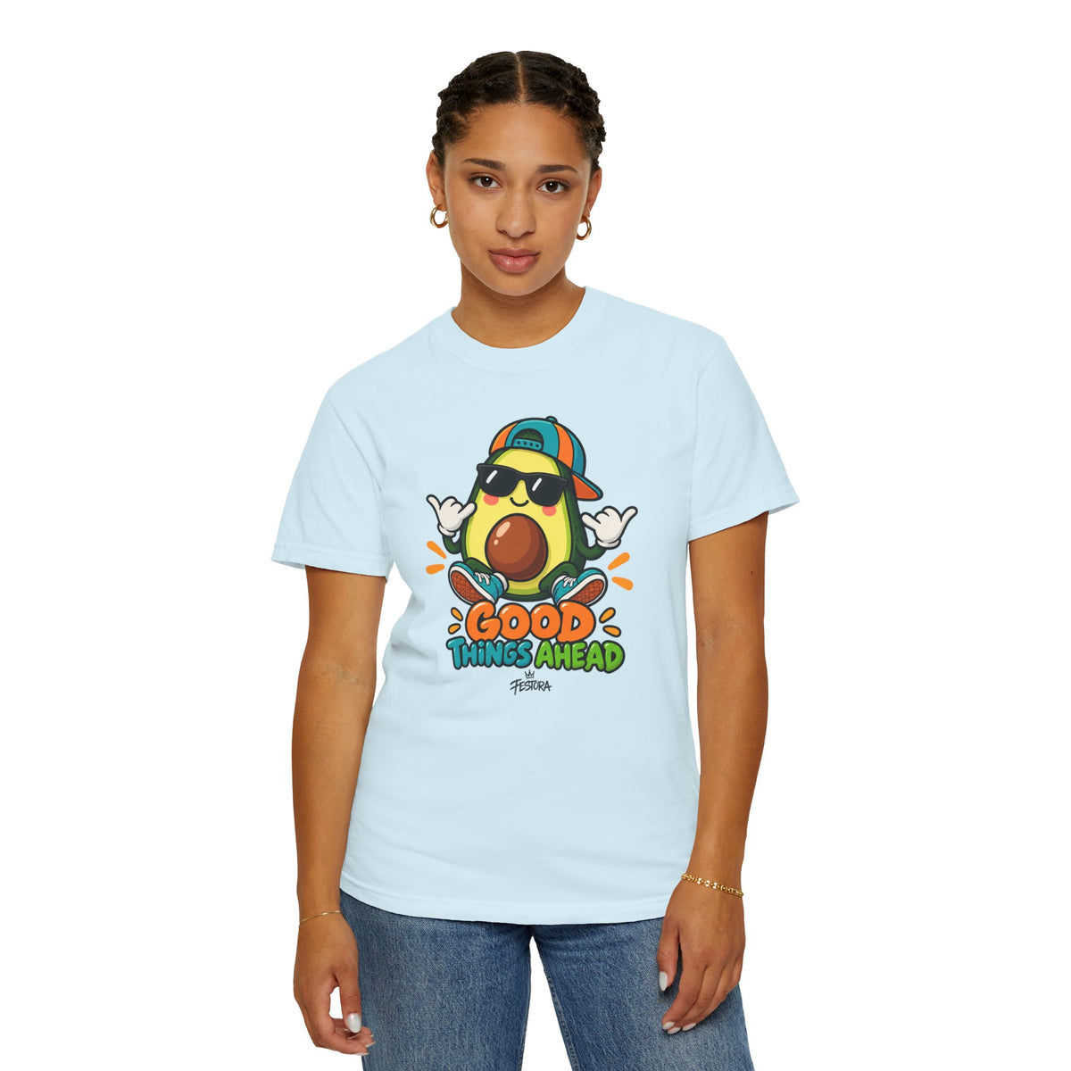 Good Things Ahead Avocado Graphic T-Shirt | Festora Everyday