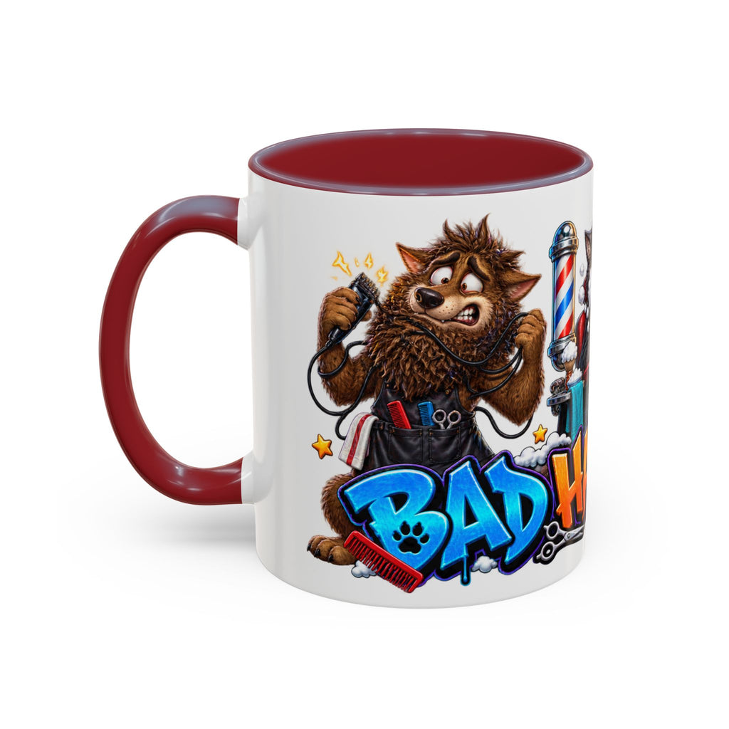 Bad Hair Night Funny Werewolf Barber Halloween White Mug