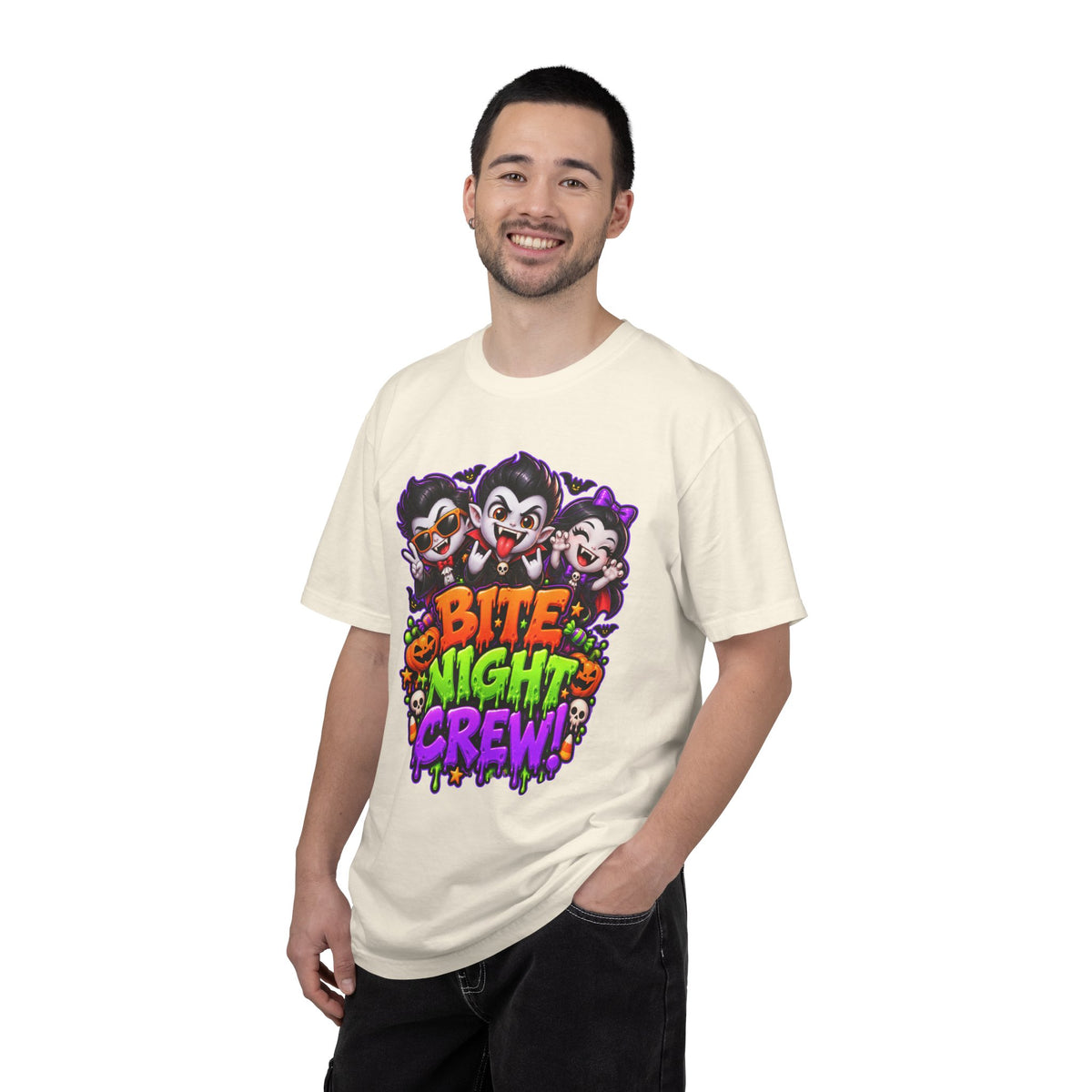 Bite Night Crew Halloween T-Shirt – Funny Vampire Graphic Tee