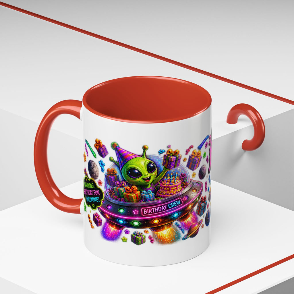 Birthday Galaxy Coffee Mug — "I Heard It's Your Birthday So I Brought The Party From Another Galaxy" Accent Mug