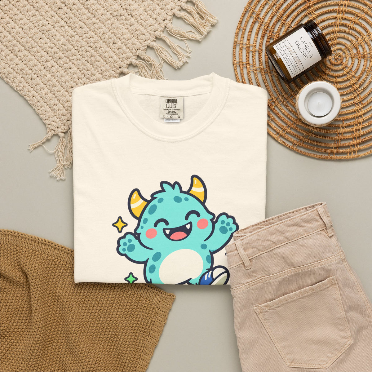 Stay Monster Happy – Cute Monster Graphic T-Shirt