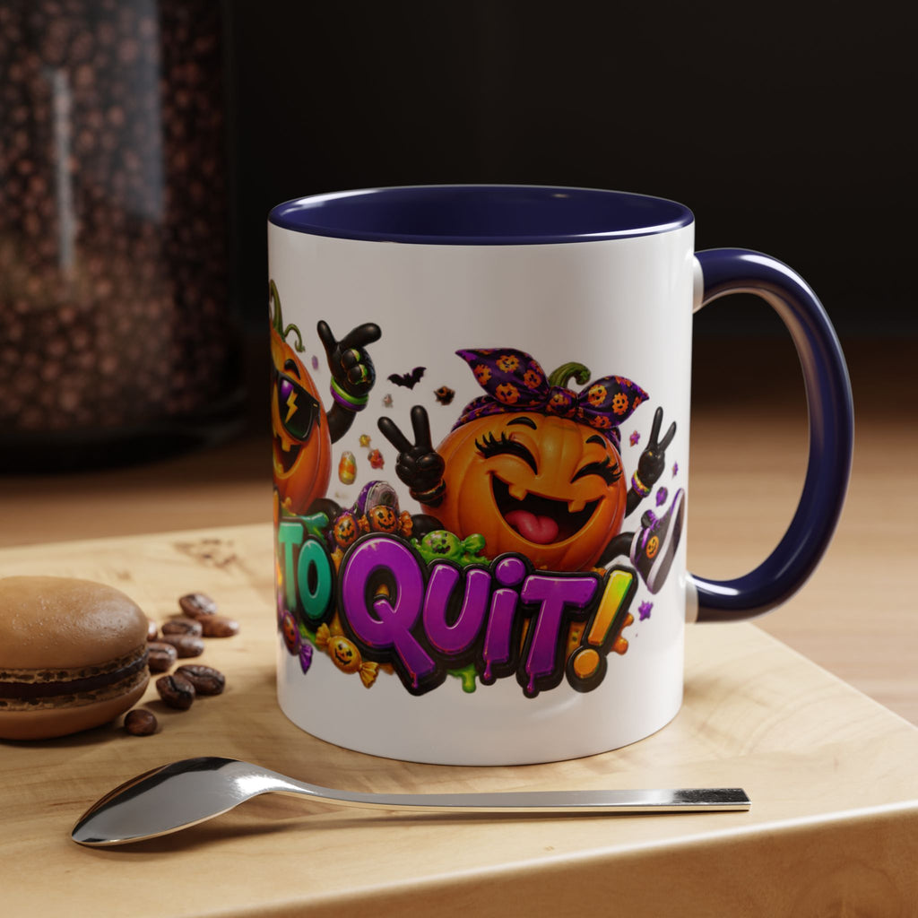 Too Lit to Quit Halloween Pumpkin Party White Mug