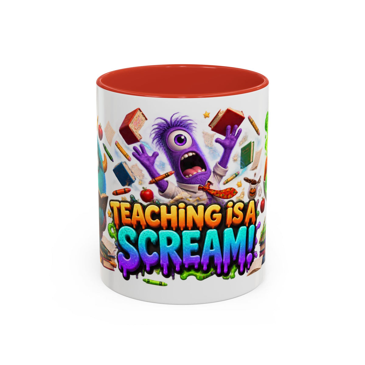 Teaching Is a Scream Monster Teacher Halloween White Mug