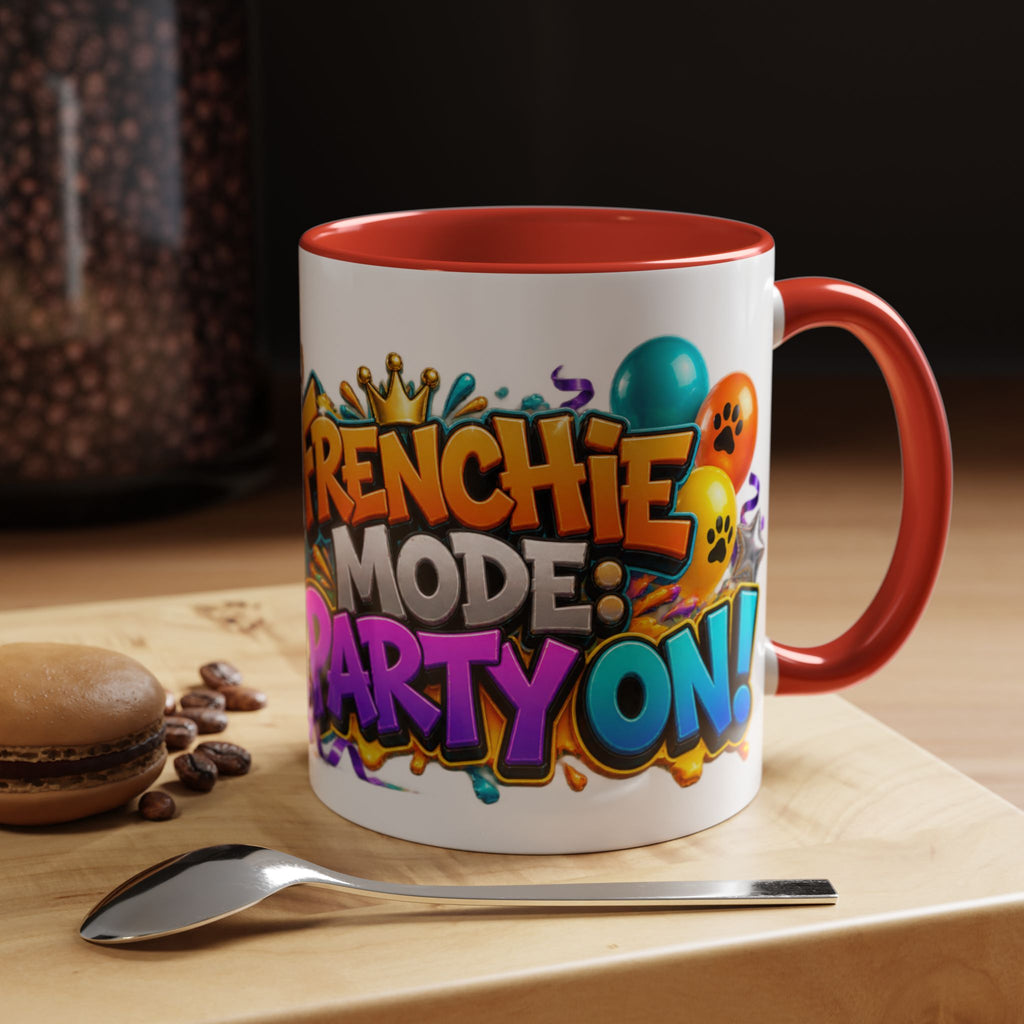 Frenchie Mode Party On French Bulldog Birthday White Mug