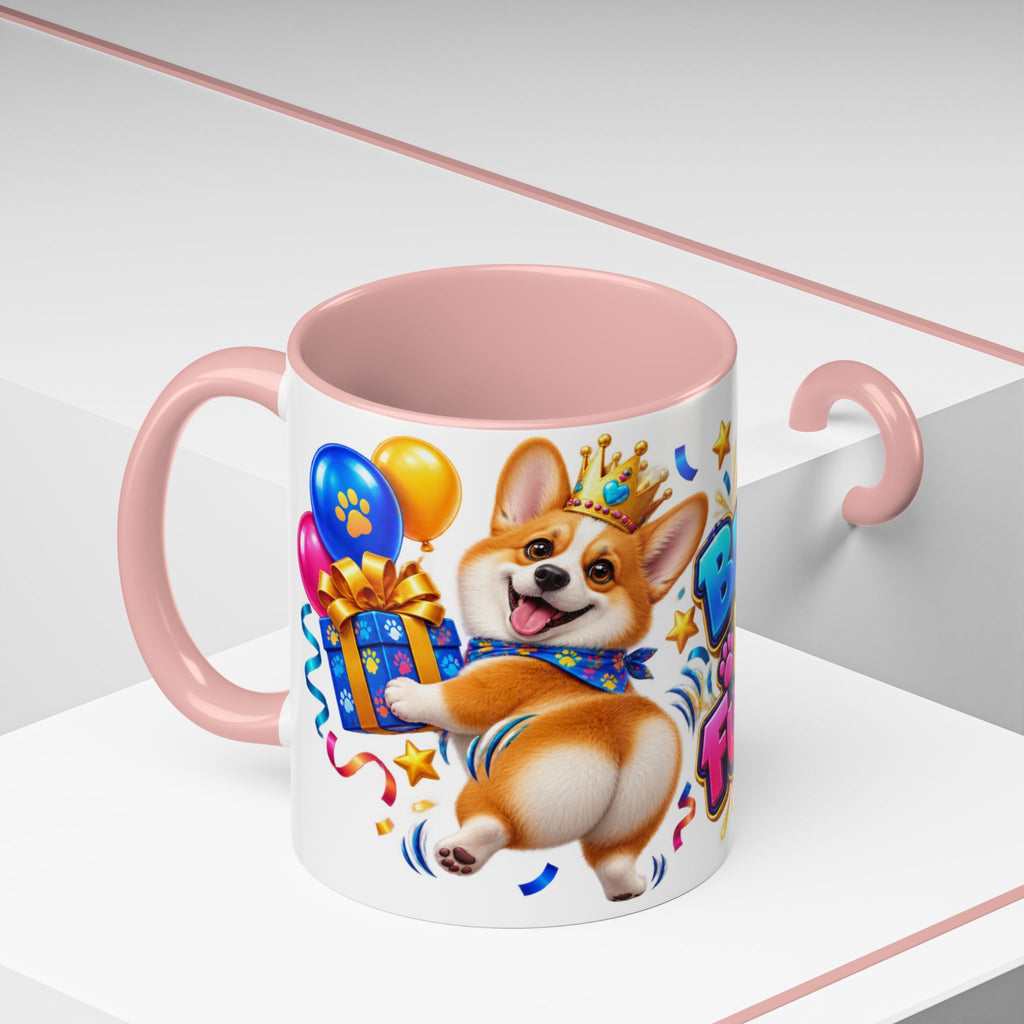 Birthday Mode Full Wiggle Corgi White Mug