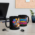 Birthday Mode Full Wiggle Corgi Black Mug