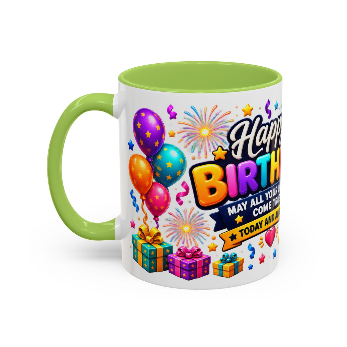 Happy Birthday Alien Coffee Mug — Colorful Galactic Birthday Wishes