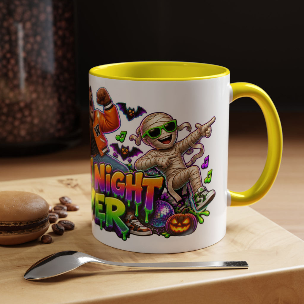 Fright Night Fever Dancing Monsters Halloween White Mug