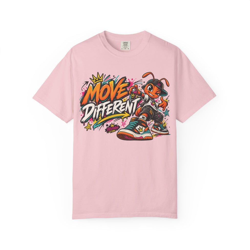 Move Different Graphic T-Shirt — Streetwear Skate Ant Mascot Design