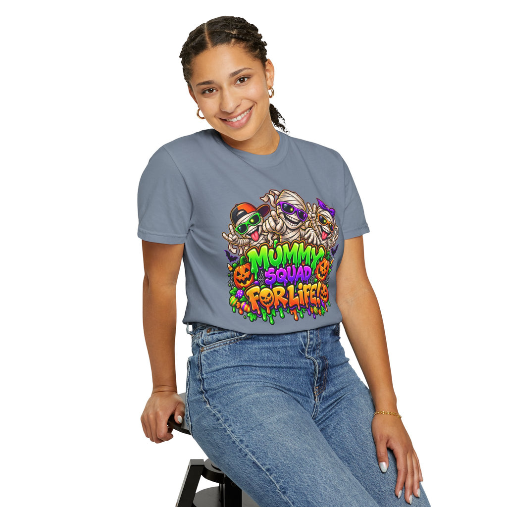 Mummy Squad For Life Halloween T-Shirt – Funny Colorful Mummy Graphic Tee